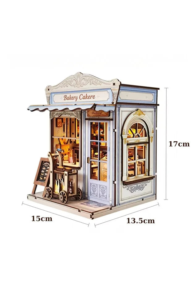 Gunao Bakery DIY Miniature House Kit with LED Lights