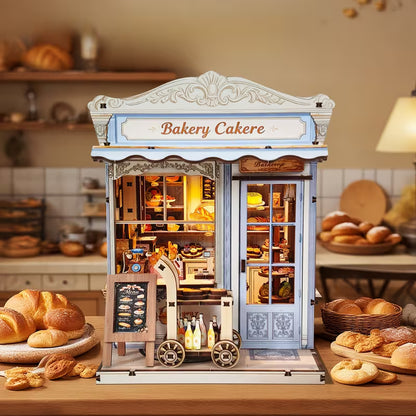 Gunao Bakery DIY Miniature House Kit with LED Lights