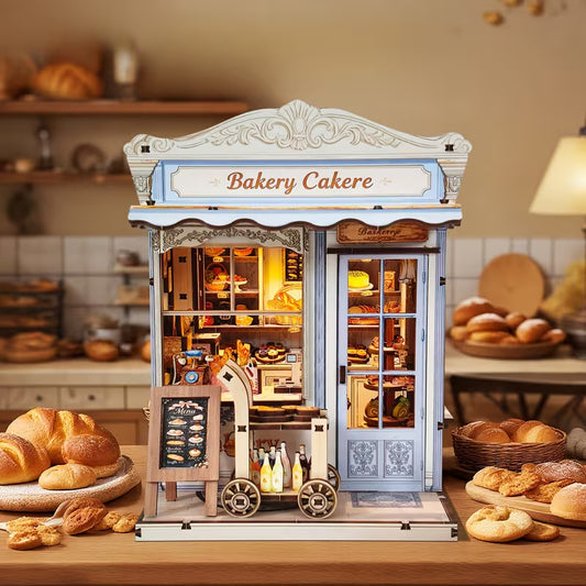 Gunao Bakery DIY Miniature House Kit with LED Lights
