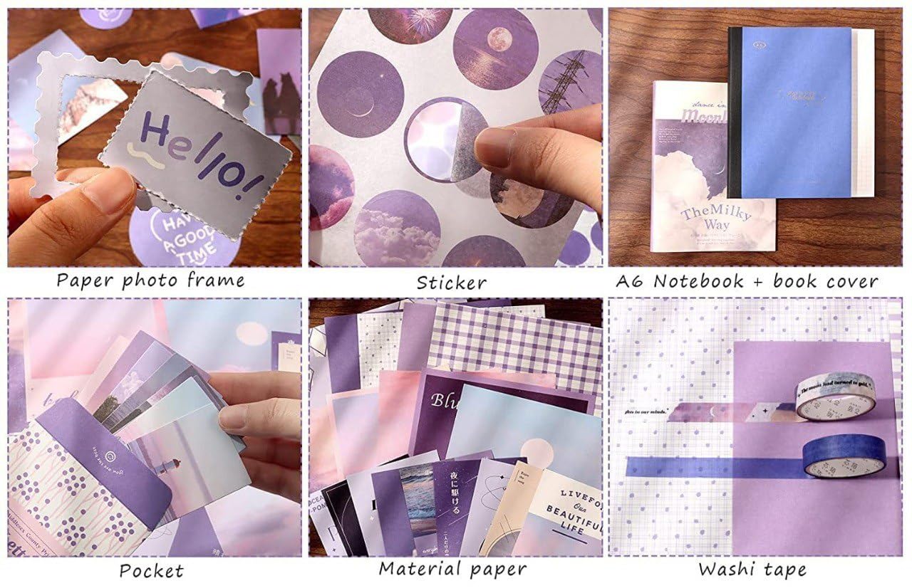 Milky Way Journaling Kit – 346pcs Vintage Aesthetic Scrapbook Supplies