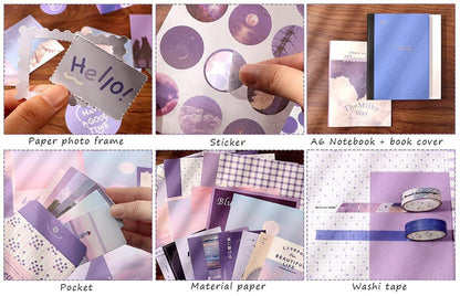 Milky Way Journaling Kit – 346pcs Vintage Aesthetic Scrapbook Supplies