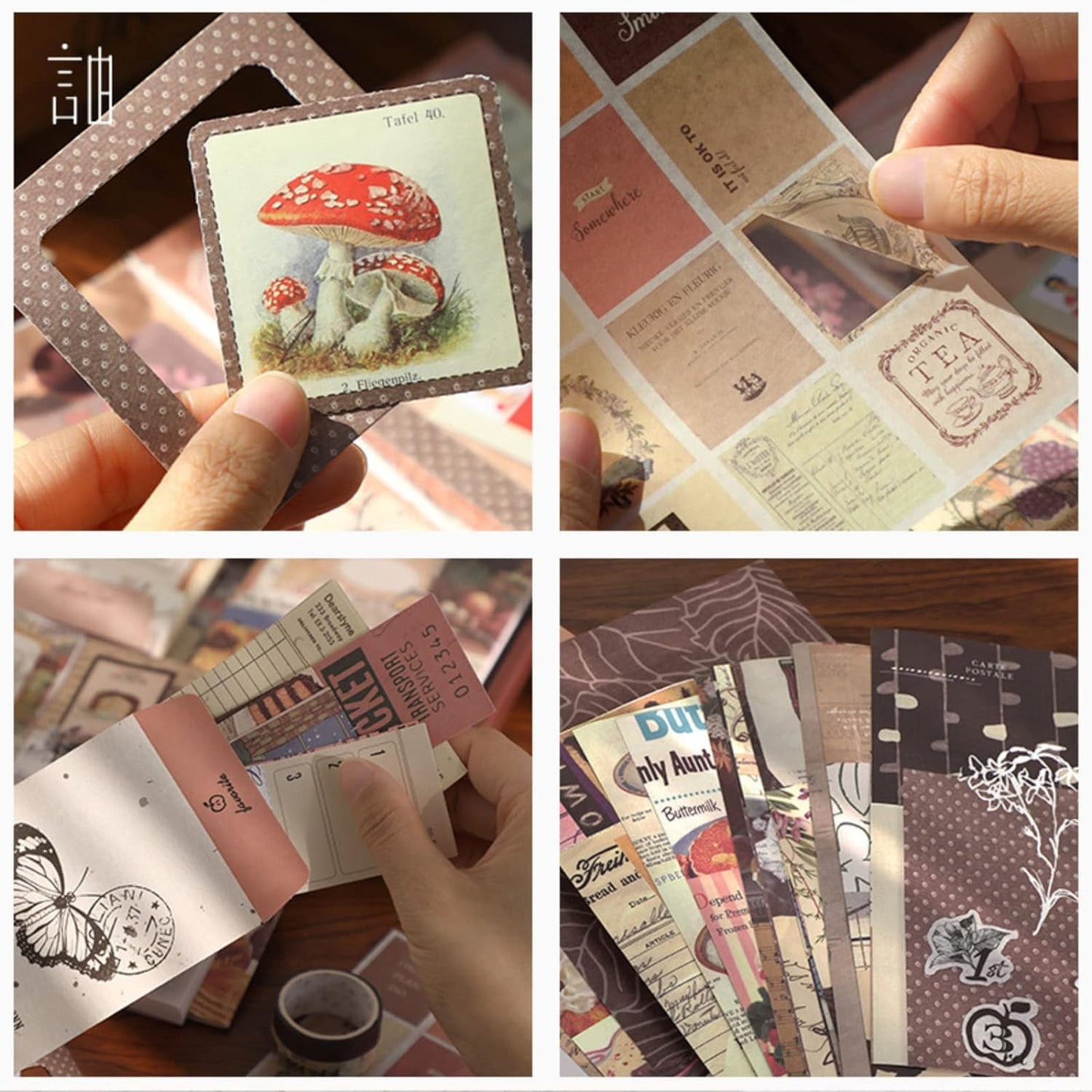 Cozy Café Journaling Kit – 346pcs Vintage Brown Scrapbook Supplies