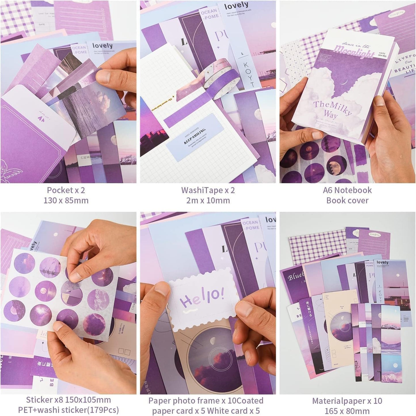 Milky Way Journaling Kit – 346pcs Vintage Aesthetic Scrapbook Supplies