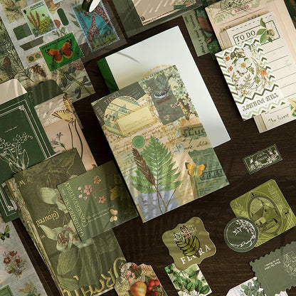 Emerald Butterfly Journal Kit – Gold Foiled Green Aesthetic Scrapbook Set
