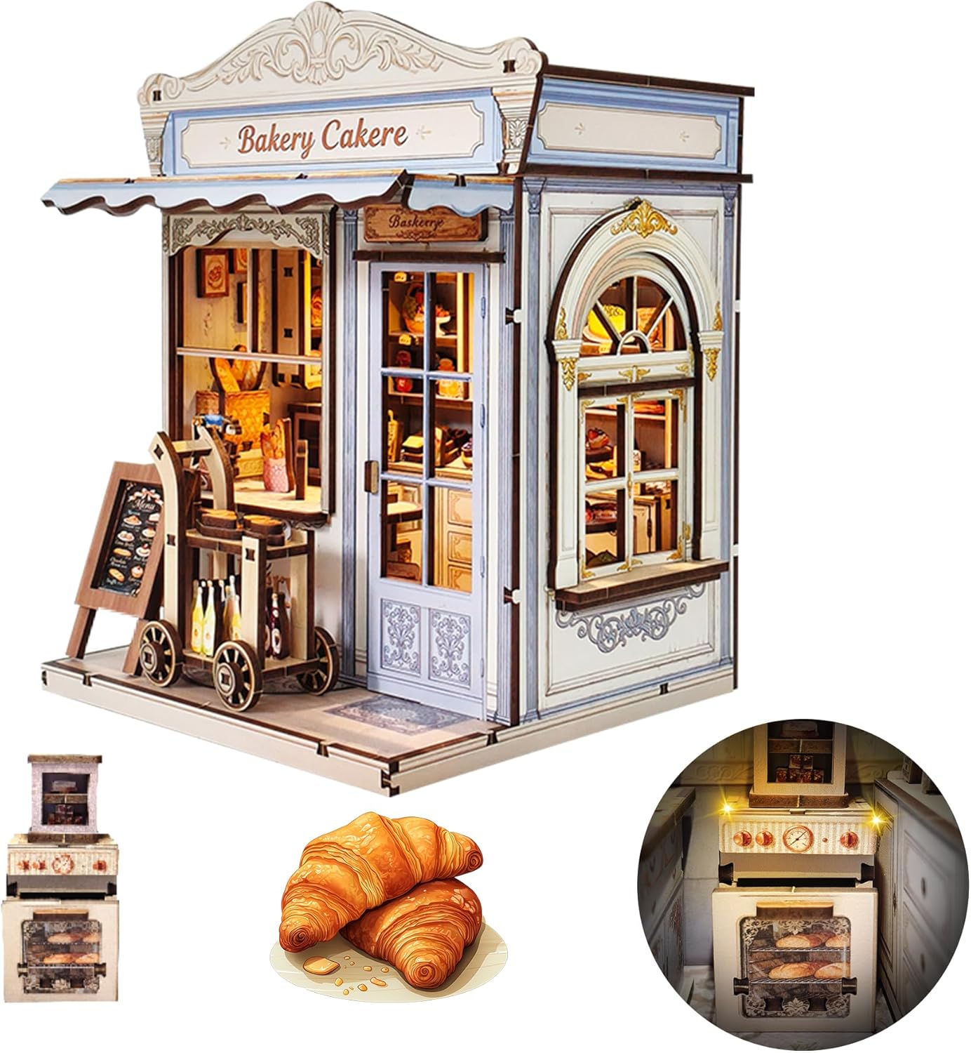 Gunao Bakery DIY Miniature House Kit with LED Lights