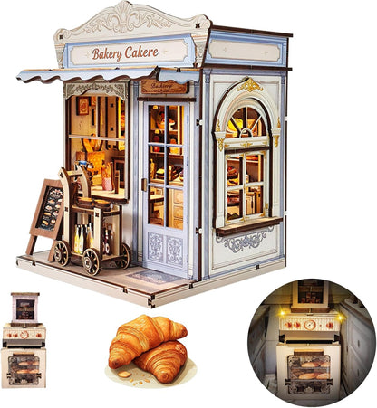 Gunao Bakery DIY Miniature House Kit with LED Lights