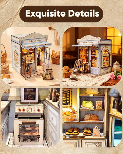 Gunao Bakery DIY Miniature House Kit with LED Lights