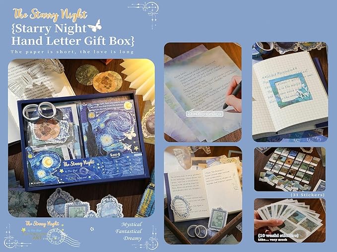 Starry Night Journaling Kit – 346pcs Vintage Aesthetic Scrapbook Supplies
