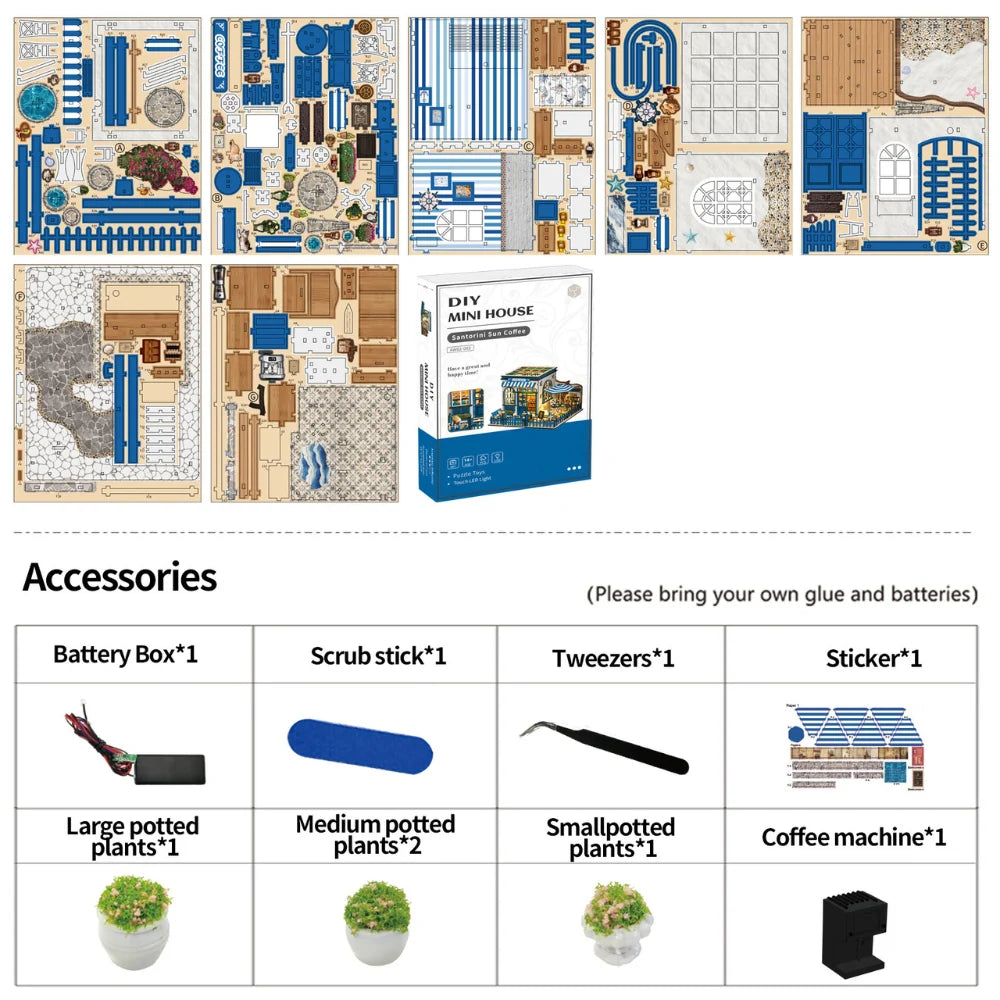 Santorini Sun Coffee DIY Miniature Kit