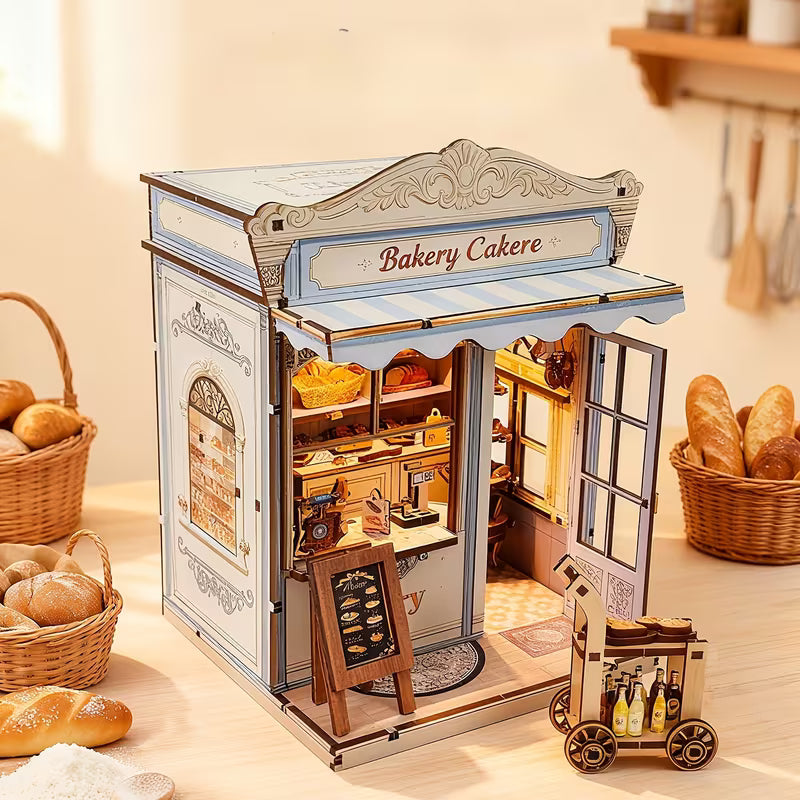 Gunao Bakery DIY Miniature House Kit with LED Lights