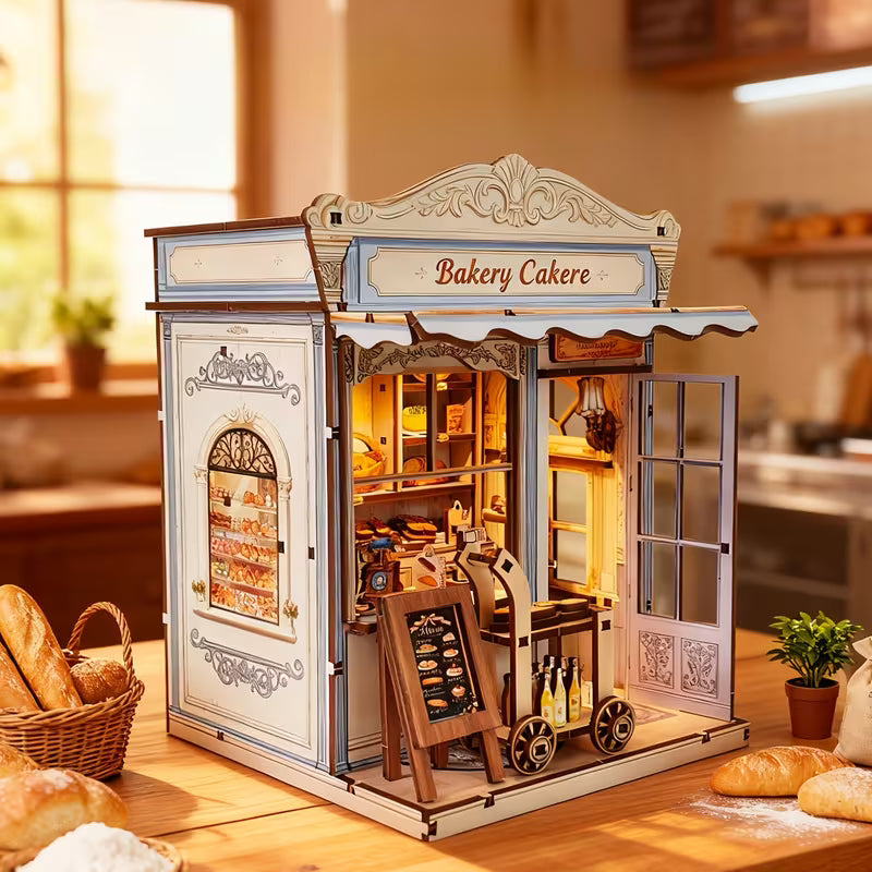 Gunao Bakery DIY Miniature House Kit with LED Lights
