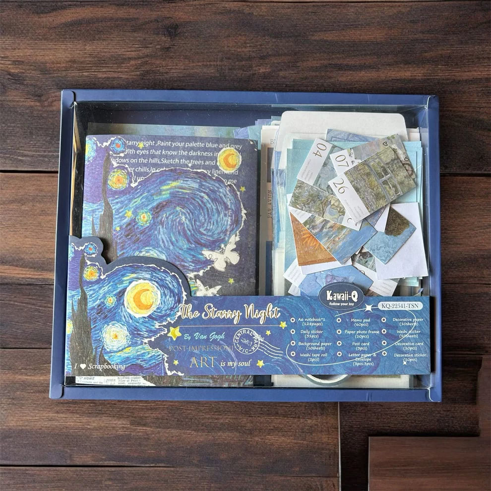 Starry Night Journaling Kit – 346pcs Vintage Aesthetic Scrapbook Supplies